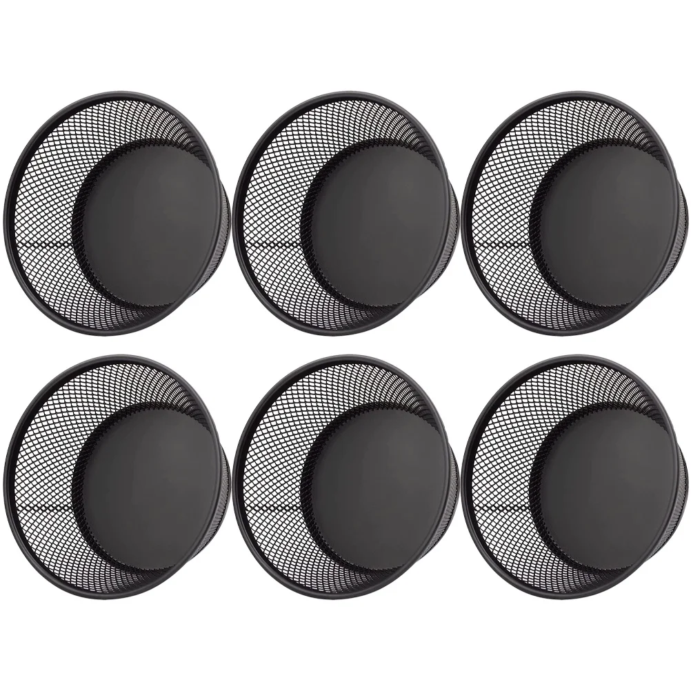 

6pcs Paperclip Holder Black Mesh Desk Accessories Storage Cartridge Set Reliable Wear Resistant Safe Long Lasting Iron