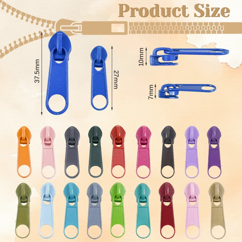 Picture 4: 20-100Pcs 3#5# Color Nylon Zipper Pull Head for Backpack Coat Replacement Zippers Slider Pocket Zips Repair Kit DIY Accessories