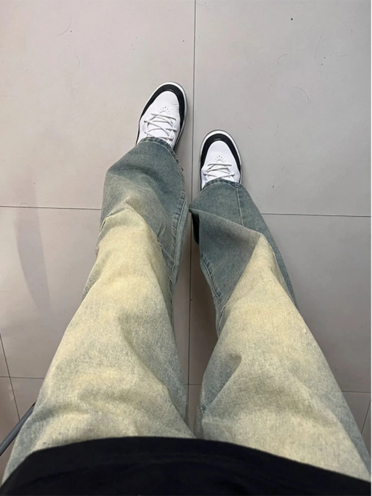 

American Retro Mud Jeans Men's Autumn Winter Loose Trendy Straight Leg Slim Fit Jeans Youthful ular Medium Low Waist Zipper