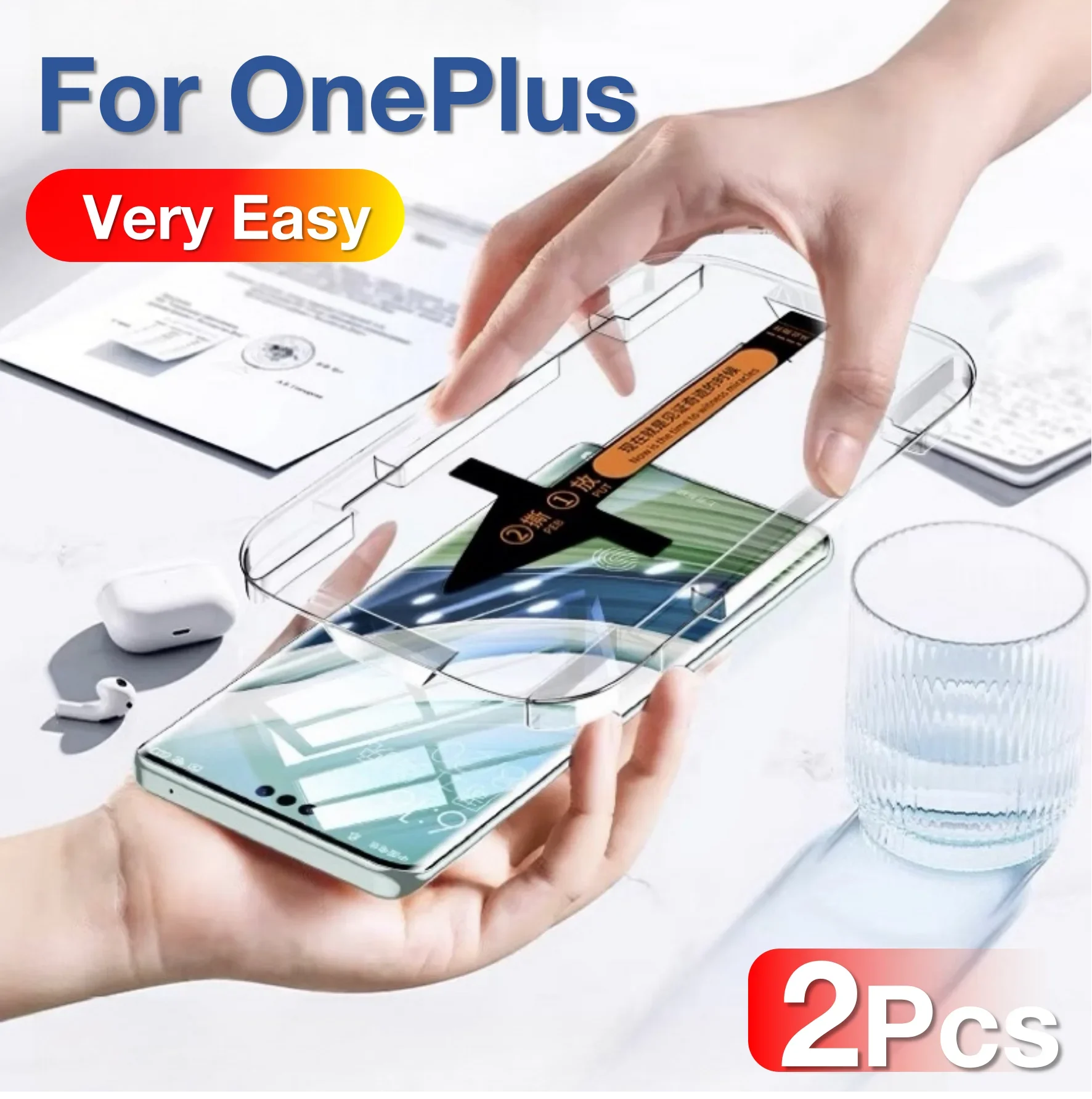 

2Pcs For OnePlus 13 12 11 12r 11r 10 9 8 Ace 3 2 Pro One Plus 1+ Toughened Glass Screen Protector Protective With Install Kit