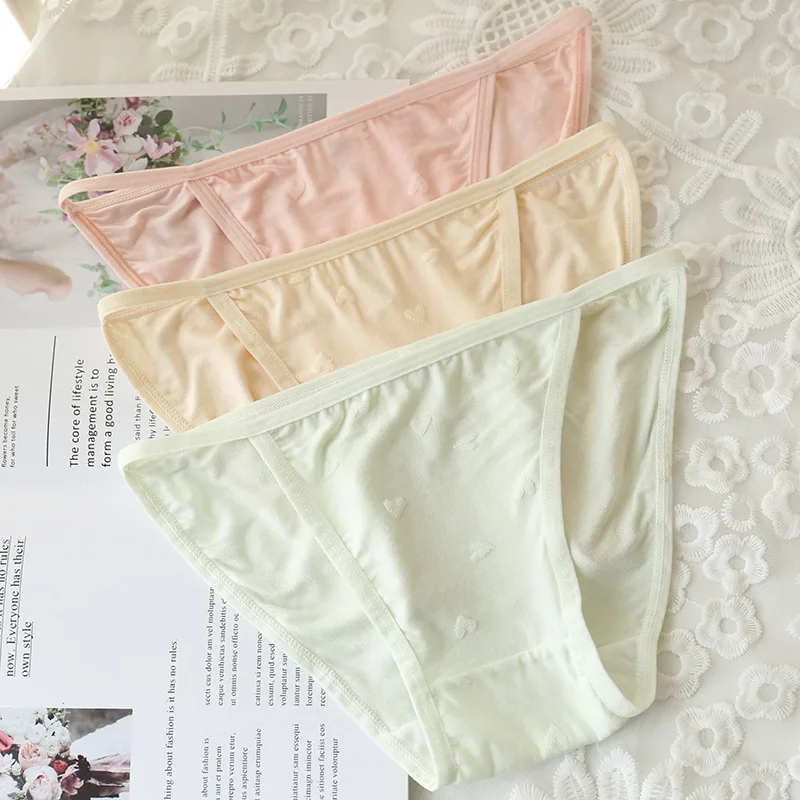 Young Girl Underwear 6pc/lot Lovely Low Waist Briefs Student Panties Children Solid Candy Fashion Teenagers M-XL