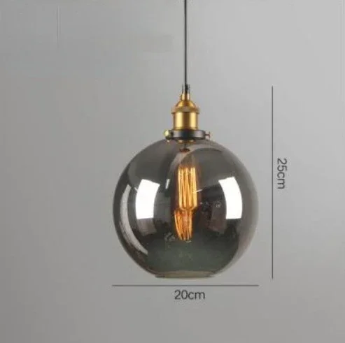 Clear Grijs Amber Kleur Vintage Hanger Eetkamer Glas Opknoping Lamp Rusland Loft Armatuur Moderne Slaapkamer Verlichtingsarmaturen