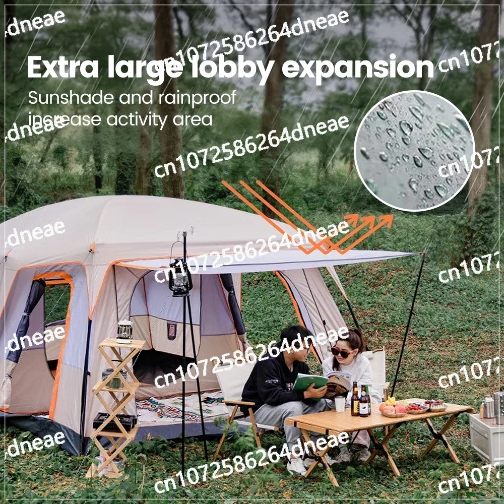 

Ткань Оксфорд 210D, 3 сезона, легкий, 2 комнаты, 1 гостиная, палатка для кемпинга на 10 человек, водонепроницаемая ветрозащитная защита от солнца