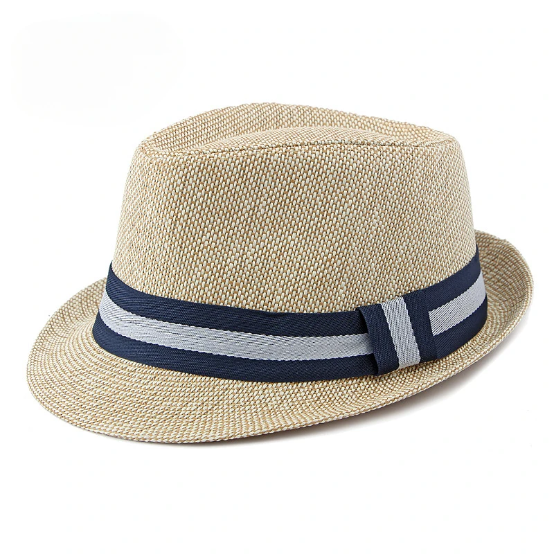 Middle-aged and Elderly Men\'s Top Hat Spring Summer Luxury Designer Sun Protection Beach Cap Grass Wedding Fedora Jazz Hat Party