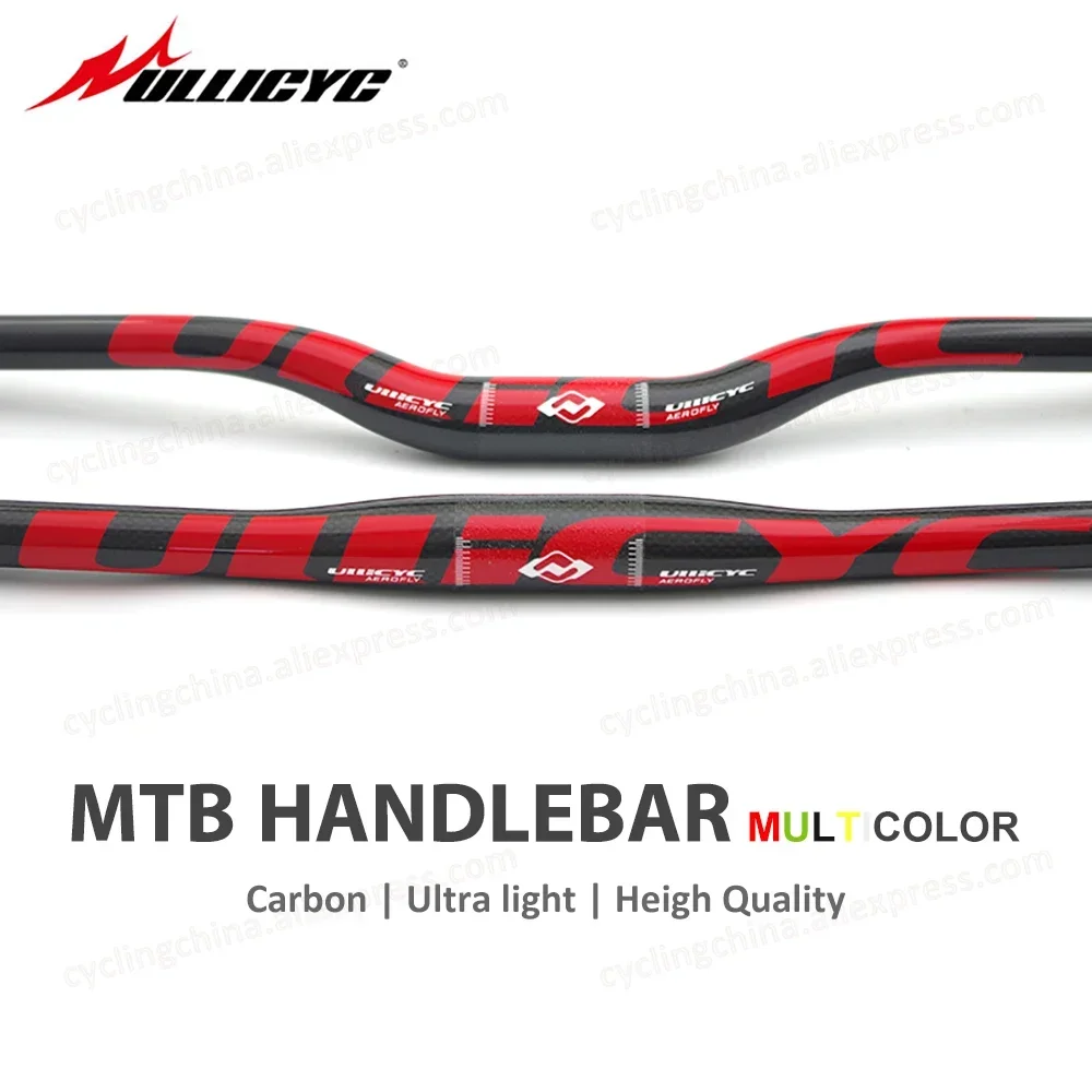 

Ultralight карбоновый руль Ullicyc, руль для горного/дорожного велосипеда, глянцевый 3K, полностью углеродное волокно, плоский/подъемный руль, детали велосипеда