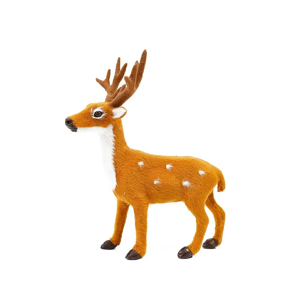 Handmade Craft Xmas Elk  Desktop Model Christmas Decoration Miniature Figurine Reindeer Ornament Simulation Deer