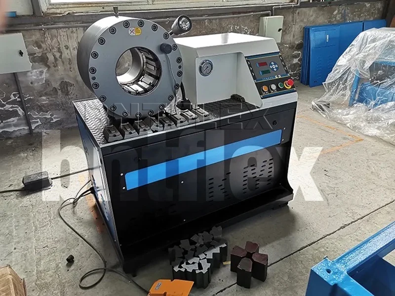 digital computer control 4 inch hydraulic high pressure hose crimping machine with 18 sets of dies