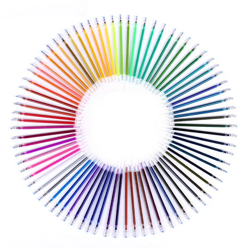 100Pcs Colorful Gel Pen Refills Scrapbooking Pen Refills Precise Manufacturing Free-Flowing Ink Acid-Free Sparkling Ink Refills