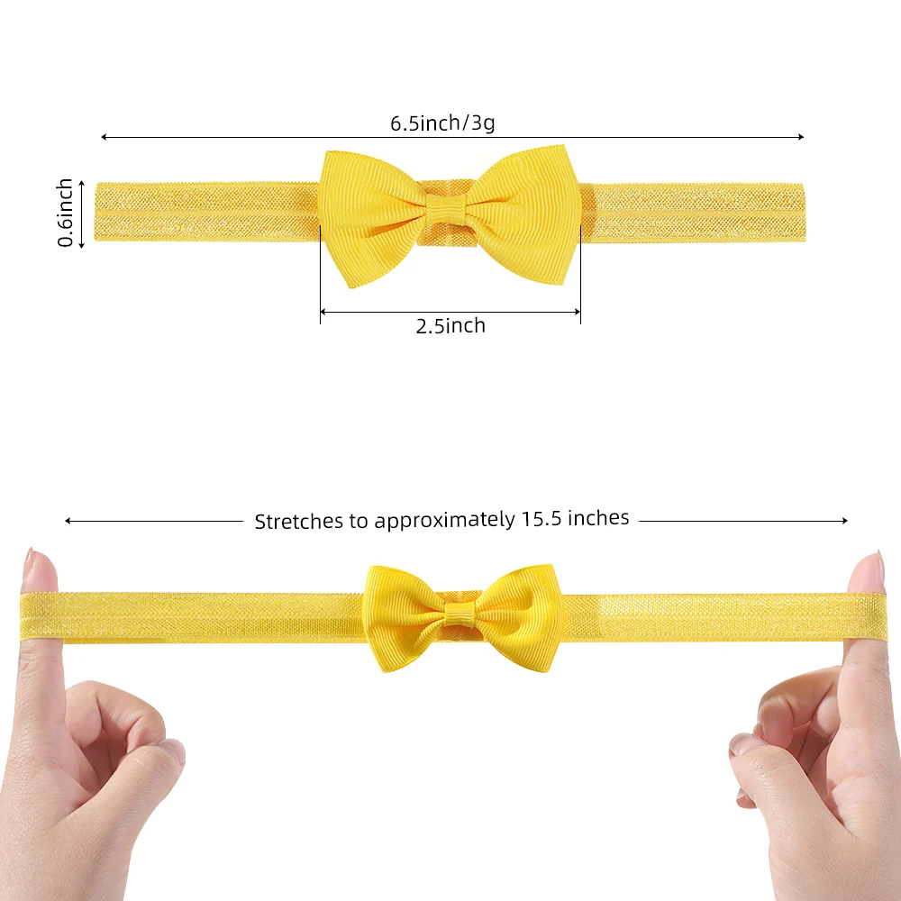 Elastic Hair Bands For Baby Girls Solid Color Headwear Grograin Ribbon Bowknot Headband Infant Kid Hair Accessories 2024