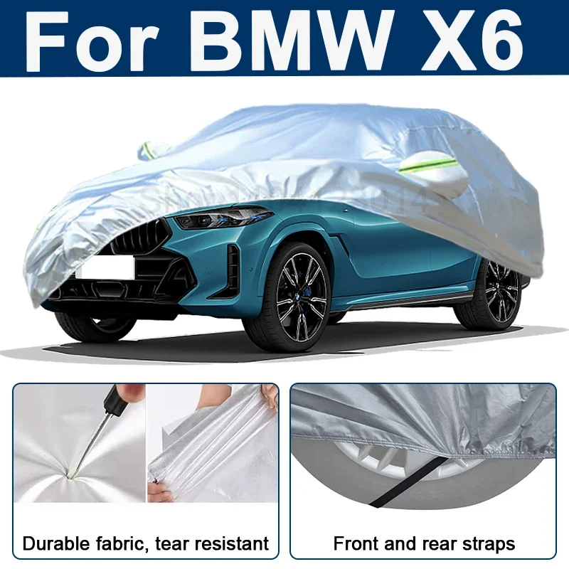 

Всепогодный чехол для автомобиля BMW X6 с отражающими полосами, водонепроницаемый, снегозащитный, пылезащитный, с защитой от УФ-излучения, автоаксессуар