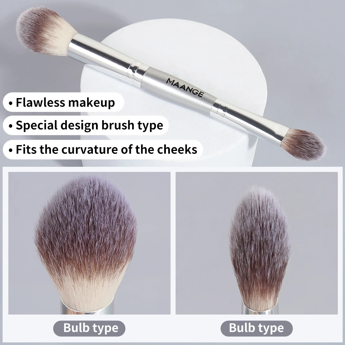 MAANGE 3PCS Double Head Makeup Brushes for Flawless Makeup Foundation Brush Angled Concealer Powder Blush Brush Beauty Tools