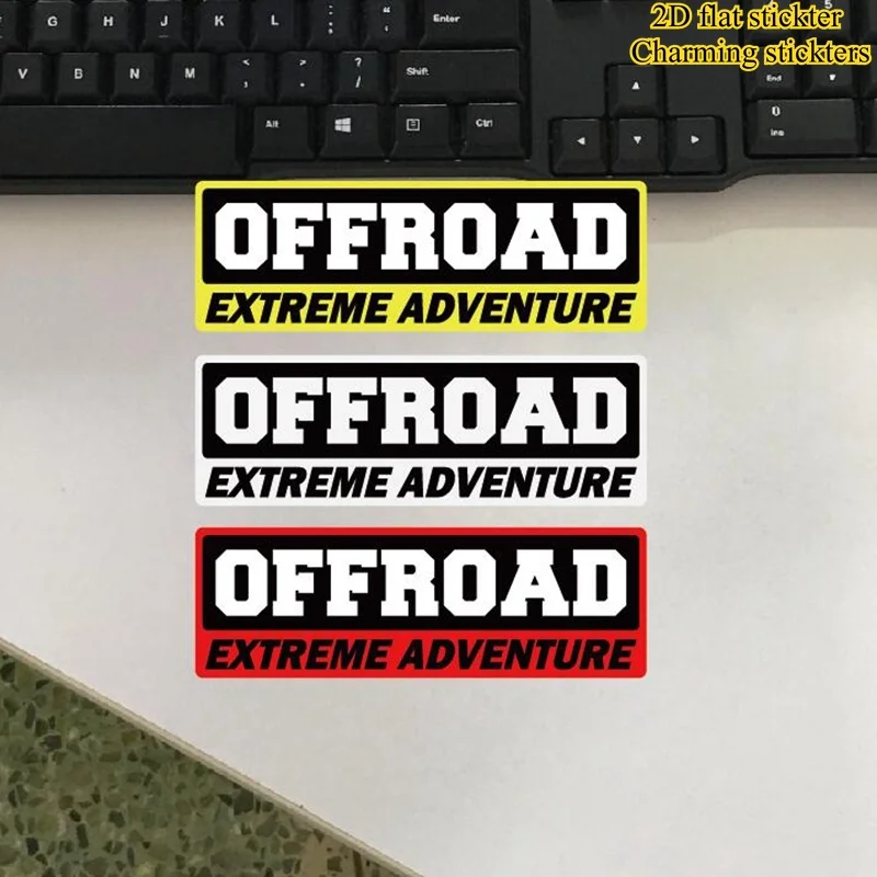 1pc 2D Flat Offroad Extreme Adventure Vinyl Sticker 15x5cm Waterproof Decal For Car Side Window Motorcycle Body Decor