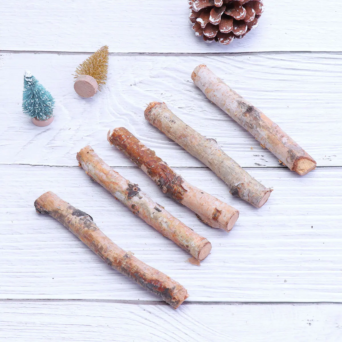 

20pcs 10Cm Natural White Birch Branches Wooden Sticks Diy Crafts Painting Game Decorative Dry Sticks Photo Props
