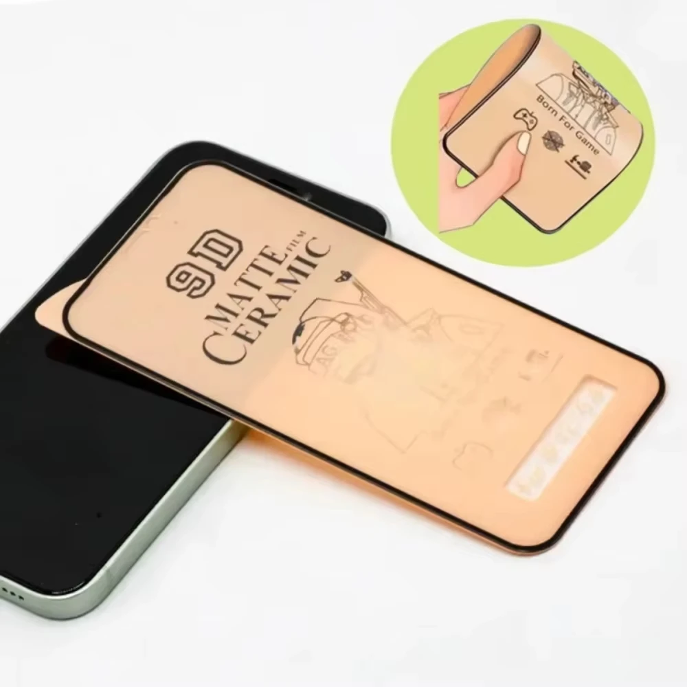 واقي شاشة من السيراميك غير اللامع لهاتف iPhone 17 Pro Max 16 13 11 15 14 12 Pro Max Mini 17 Air SE 6 7 8 Plus XR XS طبقة سيراميك ناعمة