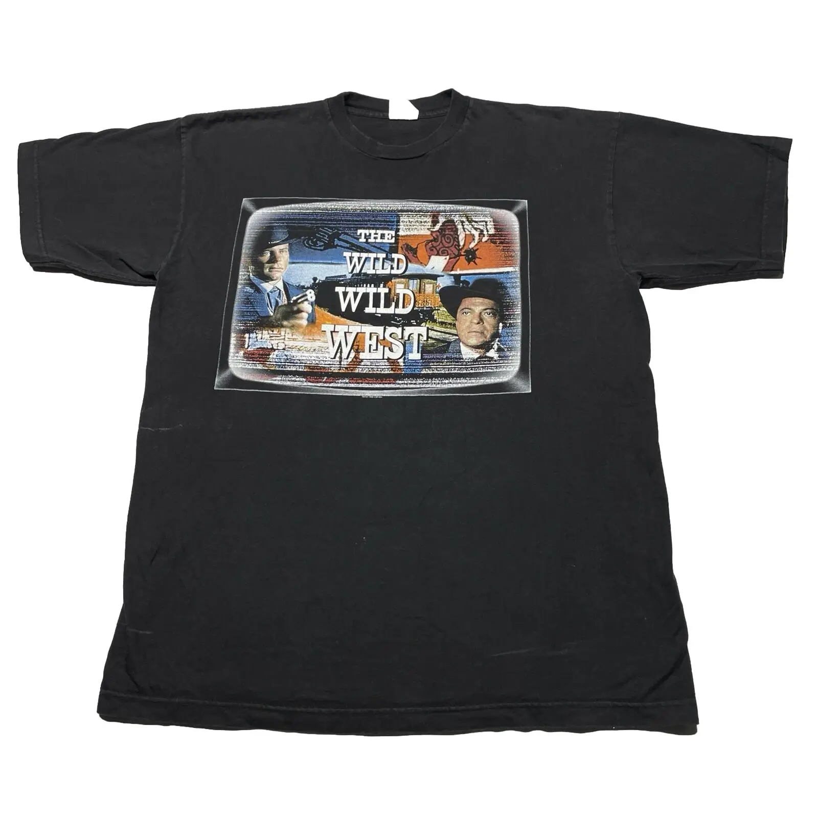 Мужская футболка с длинным или коротким рукавом VTG 90s Wild West s XL 60s Cowboy Western TV Show 1998 Мужская футболка с длинным или коротким рукавом VTG 90s Wild West s XL 60s Cowboy Western TV Show 1998