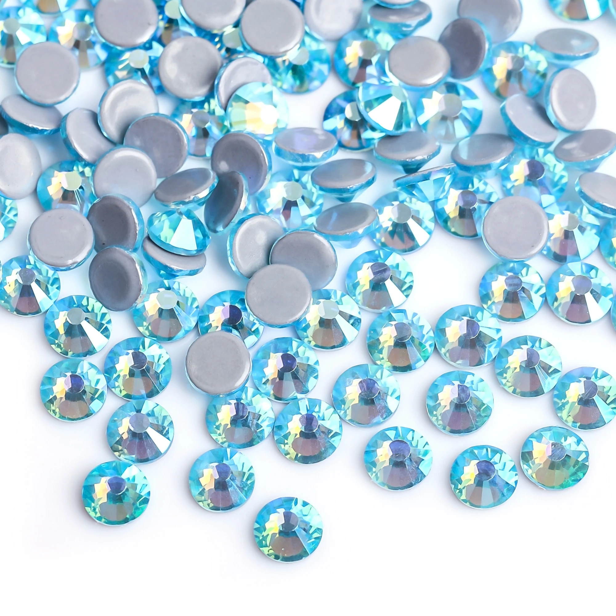 

Aquamarine AB стразы SS6~SS30 Hotfix Rhinestones Iron On Flatback Glass Nail Art Rhinestone Crystal AB DIY Decorations