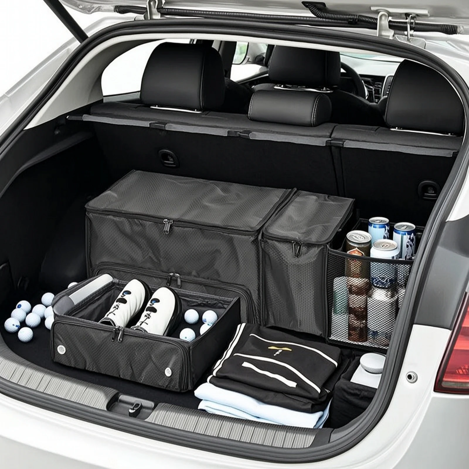 Car Trunk Organizer with Shoe Compartment Ventilated Golf Trunk Organizer Golf Storage Bag Heavy Duty Reinforced for Golfers
