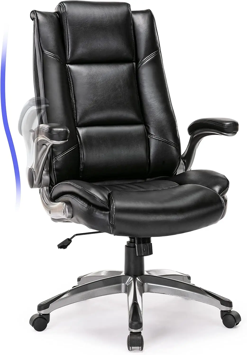 

Executive Office Chair Ergonomic High Ba Desk Chair, Flip-Up Arms, Adjustable Height And Tilt, Swivel Rolling Computer Work