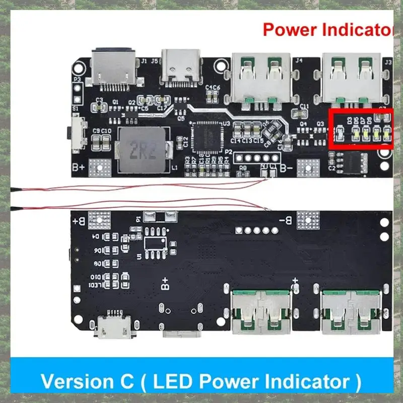 Promotion QC4.0 QC3.0 LED Dual USB 5V 4.5A 22.5W Micro/Type-C USB Mobile Power Bank 18650 Charging Module Temperature Protection