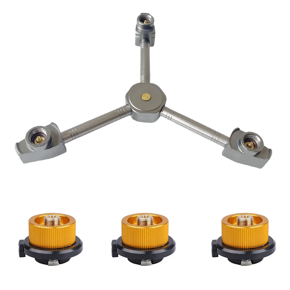 3 in 1 E-Three Outputs Gas Tank Conversion Head Gas Distributor Conversion HeadButane Adapter Extension Split Furnace Adapter