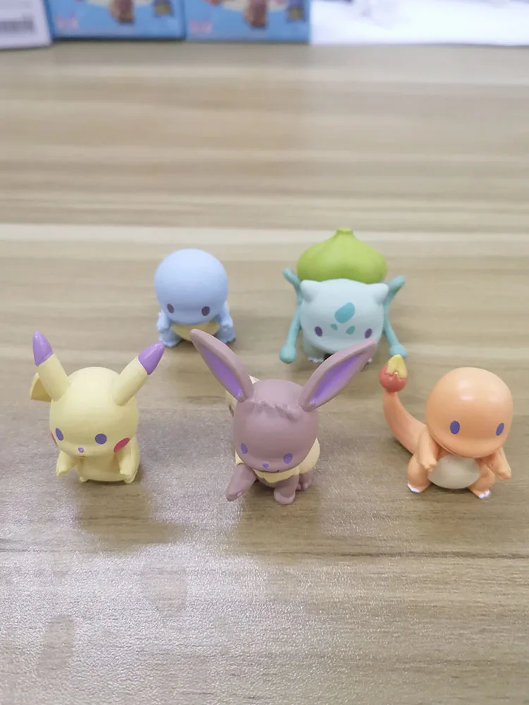 Pokemon Gashapon Figures Pikachu Eevee Bulbasaur Charmander Squirtle Wartortle Capsule Kids Toys Collectible Table Ornaments