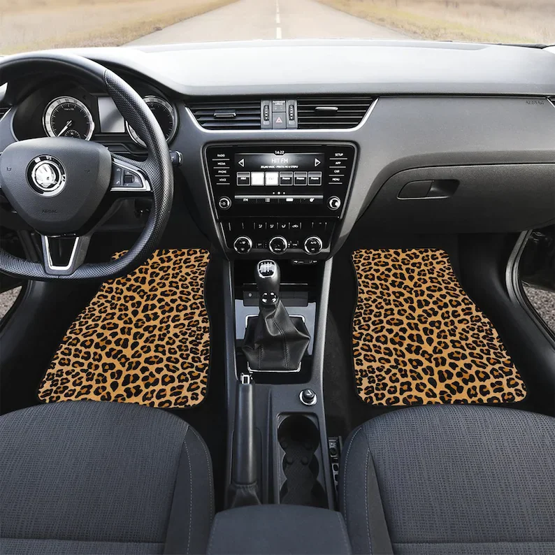 

Leopard Animal Pattern Car Floor Mats, Hippie Car Mat, Car Accessories, Stoner Gift, Retro Car Accessories, Interior Car Decor,