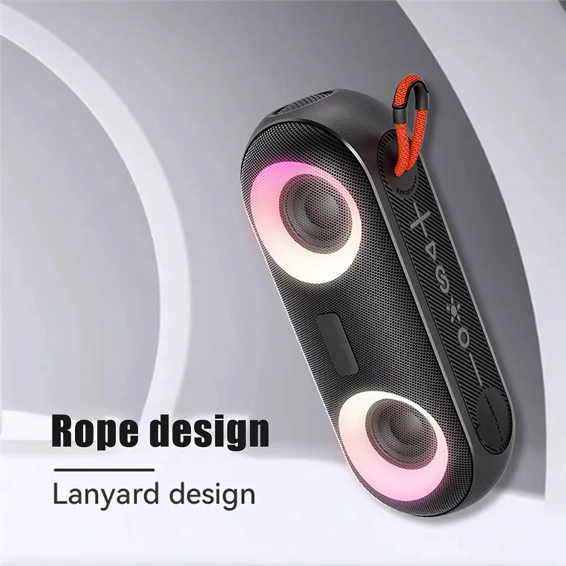 Bluetooth-luidspreker Subwoofer-klankkast met waterdichte LED-lichtfunctie Draagbaar zwart plastic voor kantoor Outdoor Home Player