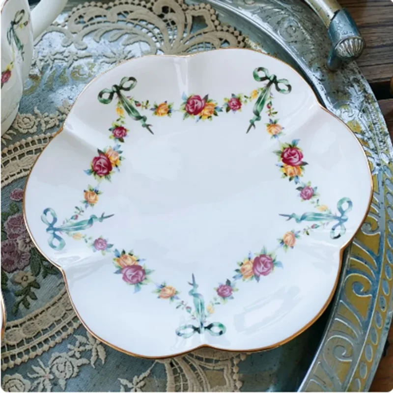 Rose Bone China Coffeeware, Coffee Cup Saucer, Dinner Dessert Flat Soup Plates, Rice Noodle Salad Bowls, Kitchenware