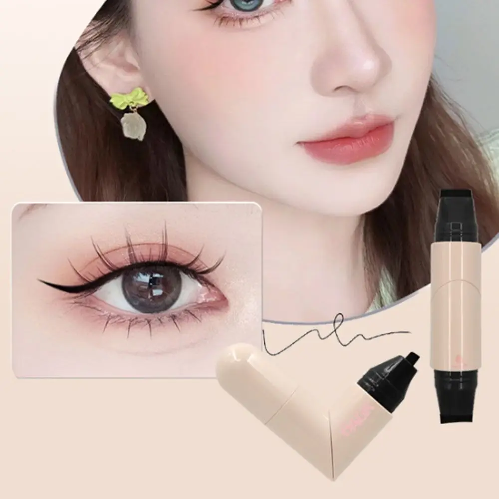 新しい防水アイライナースタンプ長持ち黒色アイライナースタンプ回転式携帯アイライナースタンプペン