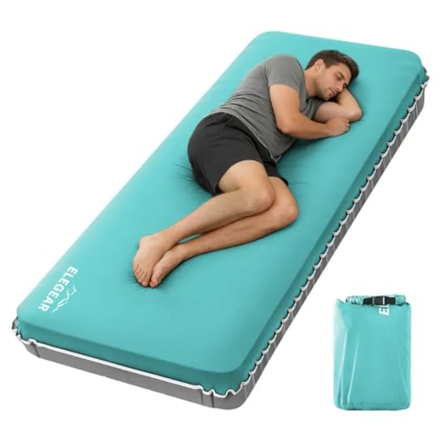 

Air and Foam Camping Mattress CumbreX™ 4" Ultra-Thick Memory Foam Self-Inflating Sleeping Pad with Air Pump Compact R-Value 9.5