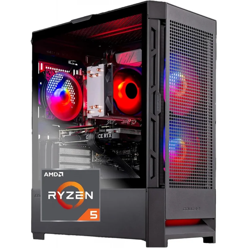 Gaming Blaze4 Mini Desktop PC, Ryzen 5 5600 3.5 Ghz (4.4GHz),  RTX 4060 8GB, 1TB NVMe SSD, 16GB DDR4 RAM 3200, 650