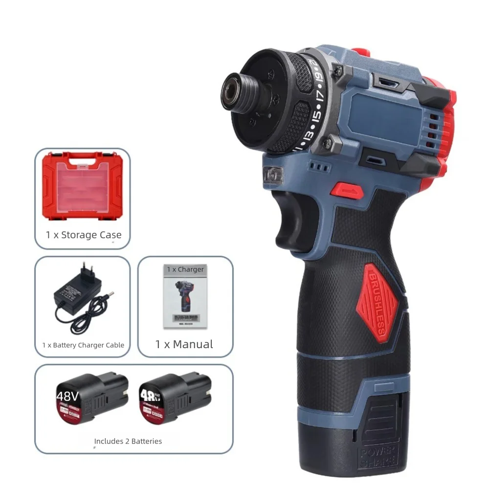 Chave de fenda elétrica 18v 2 em 1, 2 modos, 450w, motor sem escova, cabeça intercambiável, motor sem escova, chave de fenda sem fio