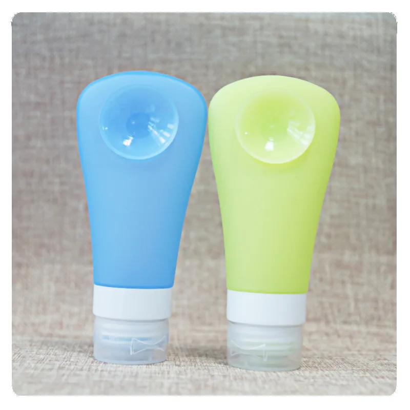 38/60/90ml Silicone Travel Bottle for Toiletries Lotion Shampoo Cosmetic Portable Refillable Bottles with Sucker Empty Container