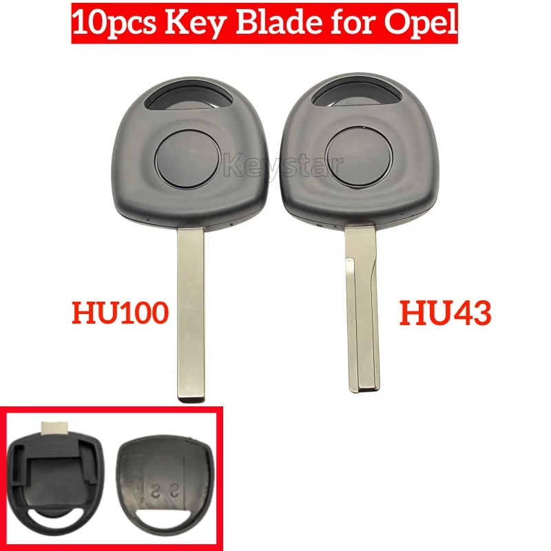10pcs HU100 Car Non-transponder Key HU43 Blade Chip Key Case Spare Ignition Key for Opel Astra Zafira Chevrolet Caprice Lumina