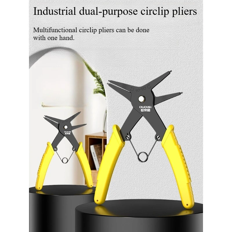Multi-purpose Circlip Pliers Two-in-one Dual-purpose Inner and Outer Bending Spring Dismounting Retaining Ring Pliers