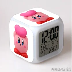 Anime New Cartoon Star Kirby Cartoon sveglia studente creativo 8x8x8cm cubo LED con Display a luce colorata ora settimana mese