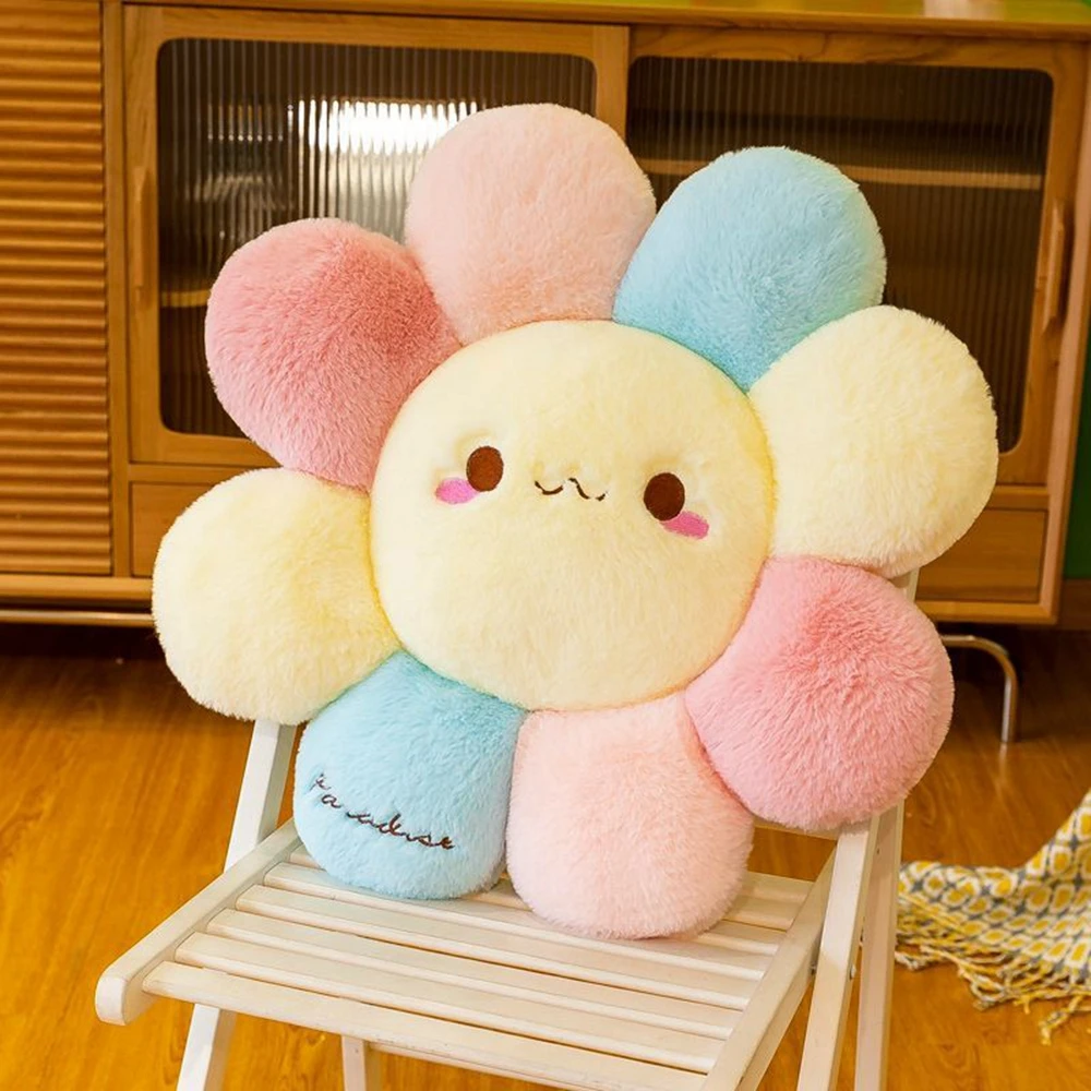 40cm Cute Colorful Flowers Plush Toy Chair Cushion Sofa Cushion Sleeping Pillow Flower Doll Send Friends Birthday Gift