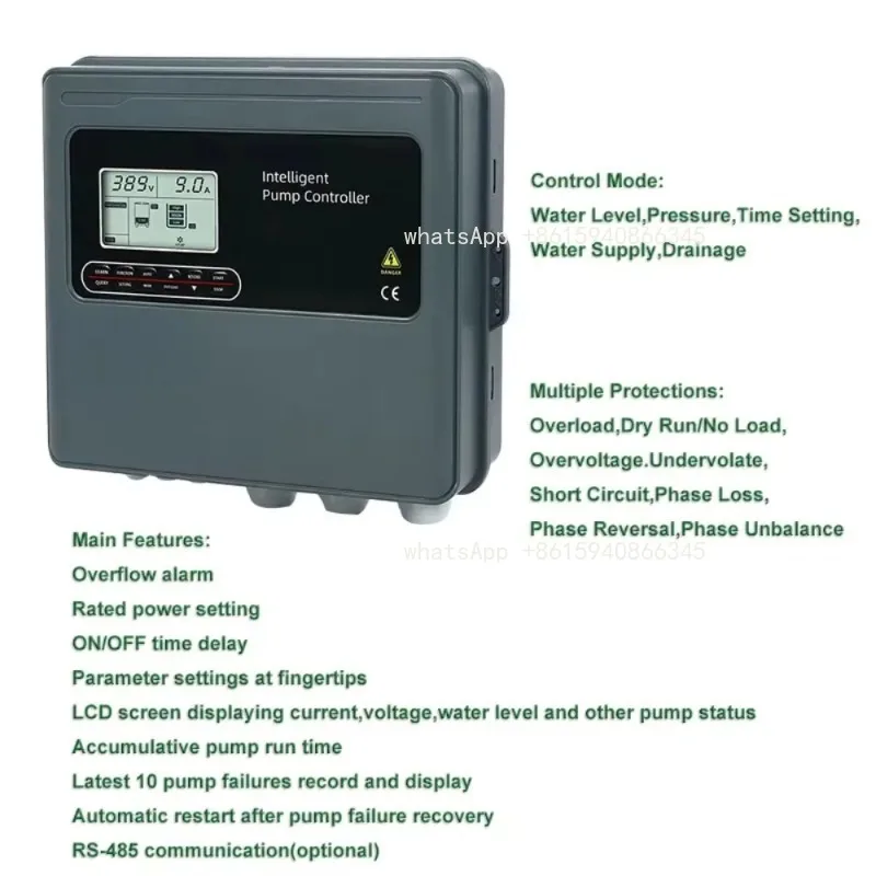 Intelligent water level sensor and pressure switch irrigation control with timer Deep well pump water level increase