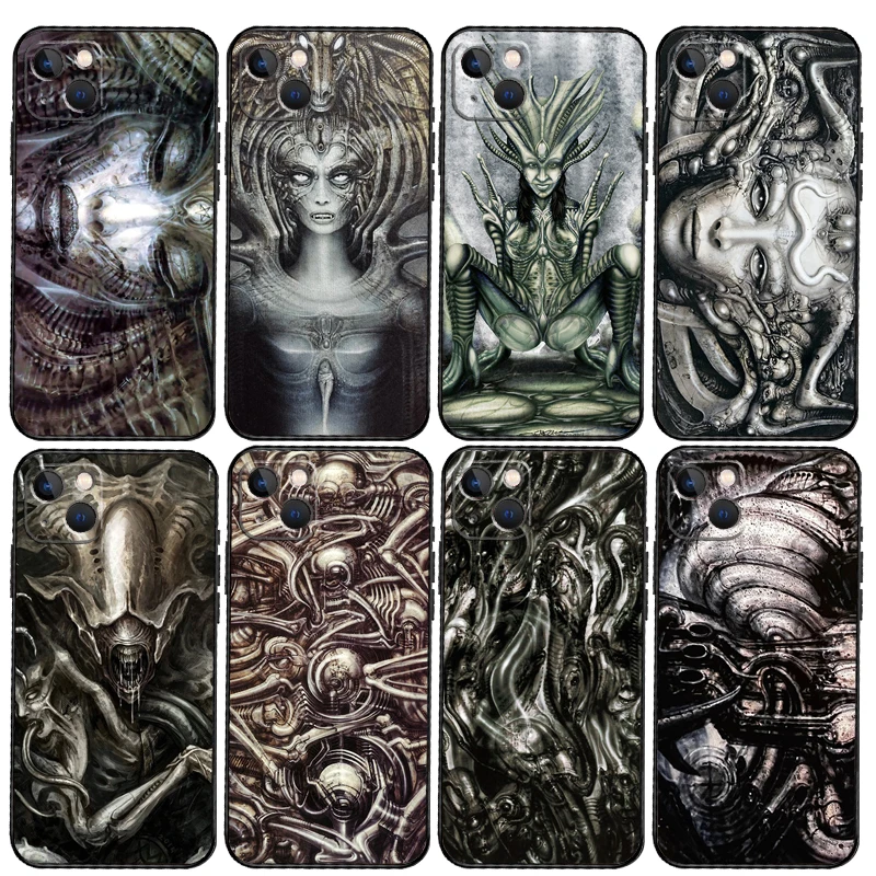 Hr Giger Li II Phone Case For iPhone 14 11 12 13 15 16 Pro Max Mini XS XR X 6 Plus Soft Cover Capa