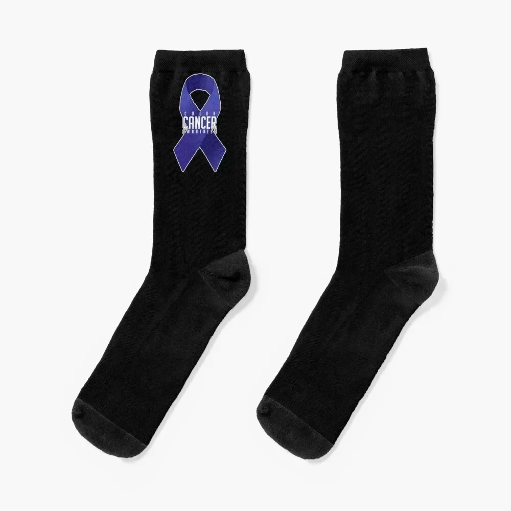 Blue Ribbon Colon Cancer Awareness Advocacy Gift Socks shoes anti slip football Socks Female Men's