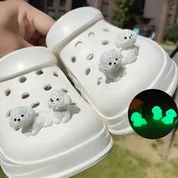 New Cool Night Light Cute 3D Poodle For Shoes Charms Detachable Diy Accessory Used For Clogs,Sandals,Perfect For Holiday Gifts