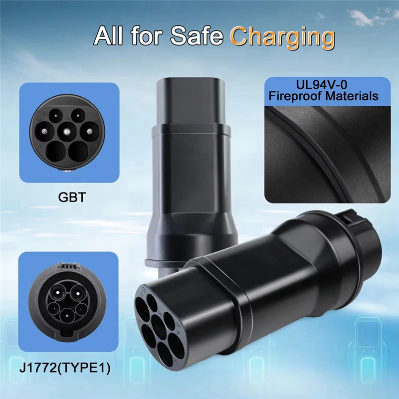 

A73X-EV Charging Adapter Type1 To GBT Conversion Kit 32A SAE J1772 For GBT Electric Vehicles, Compatible With J1772 Chargers