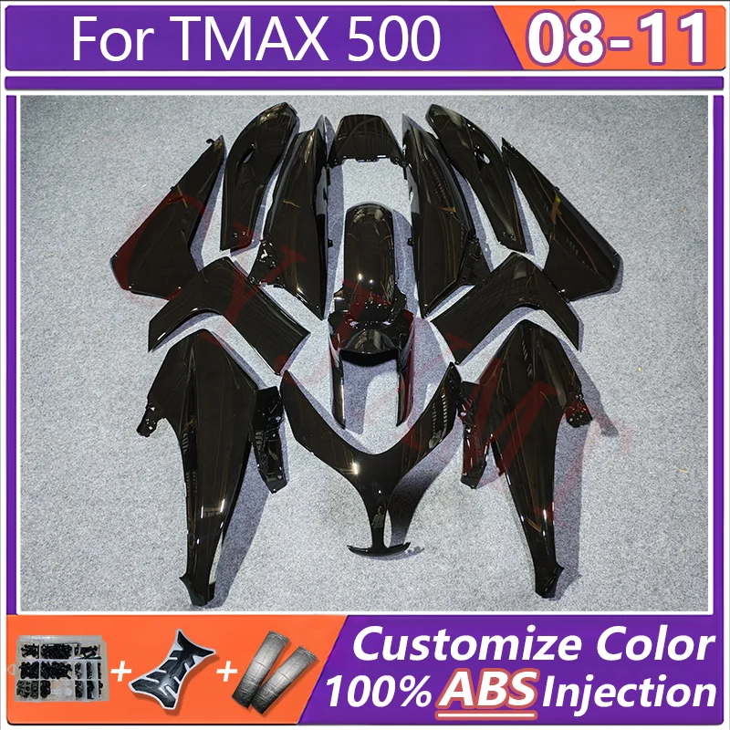 Motorcycle Fairing Kit For Yamaha TMAX 500 TMAX500 2008 2009 2010 2011 Fairings Panel TMAX-500 08 09 10 11 Black Bodyframe Shell