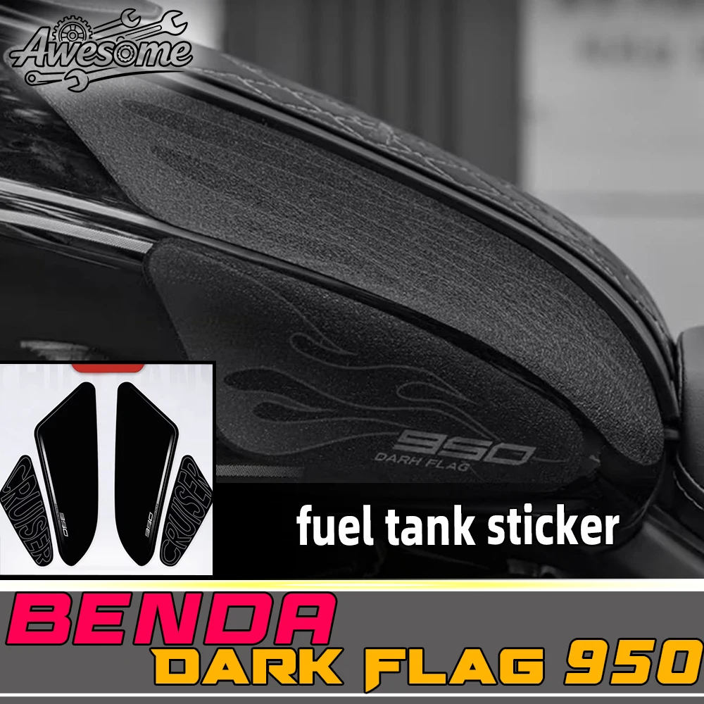 For Fit BENDA Dark Flag 950 DARK FLAG 950 Black And White Fuel Tank Sticker