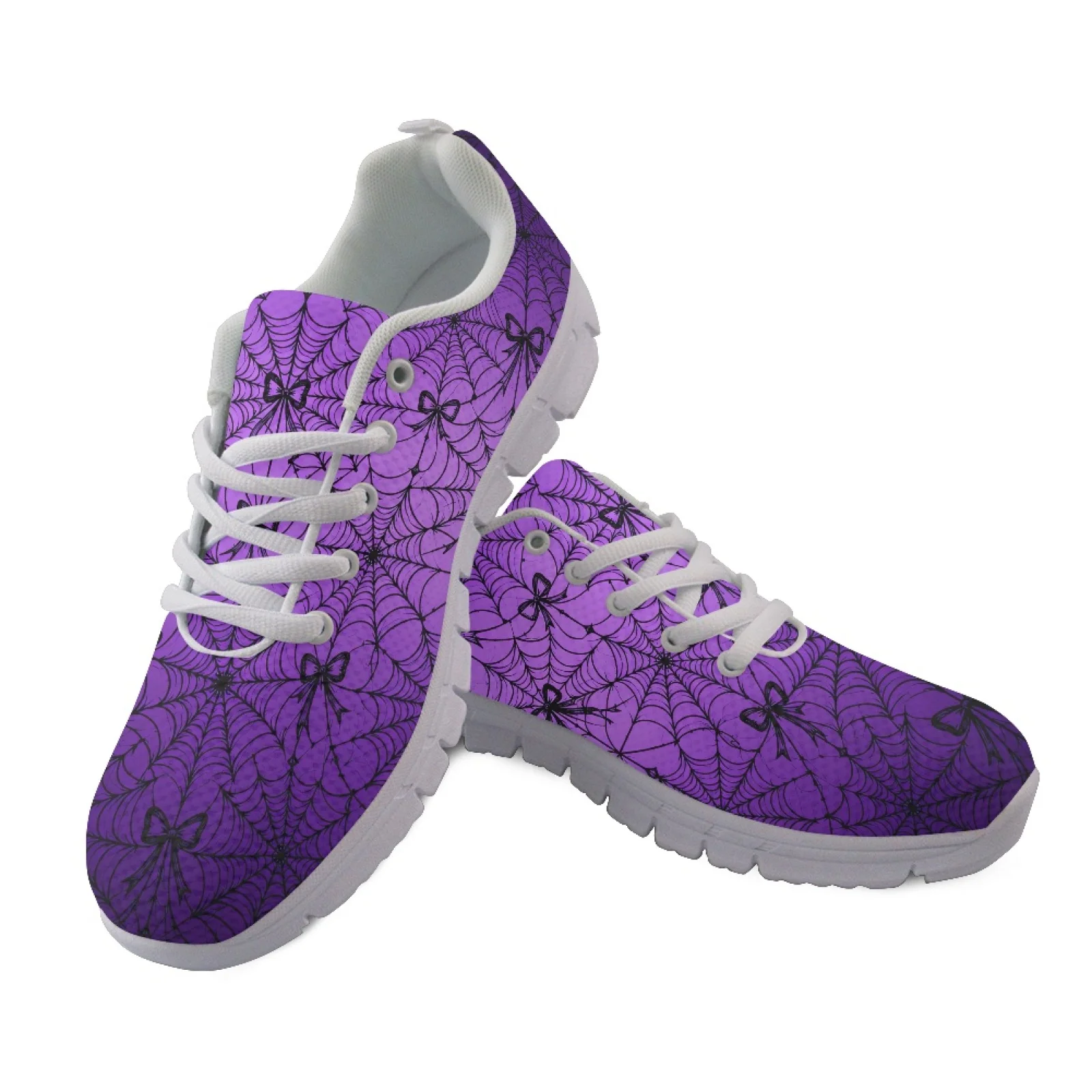 Coloranimal Purple Spider Web Breathable Tennis Sneakers for Men Mesh & EVA Sole Mens Sports Tennis Shoes for Travel