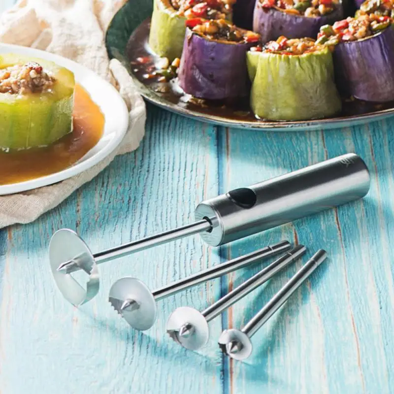 Drill Vegetable Fruit Corer With Ergonomic Anti-Slip Handle Denucleator For Coring Hollowing Out Zucchini Potatoes Carrot Pear