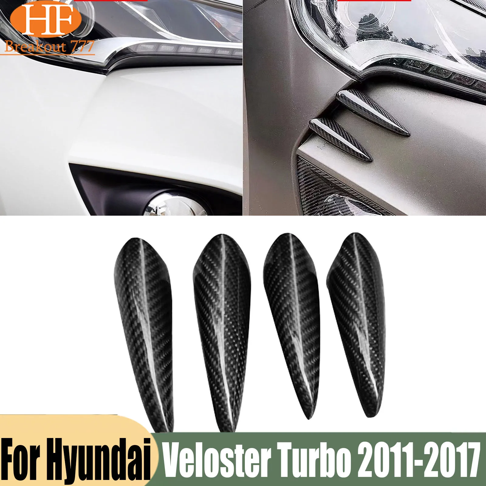 For Hyundai Veloster Turbo 2011-2017 Carbon Fiber Front Bumper Lip Splitter Cover