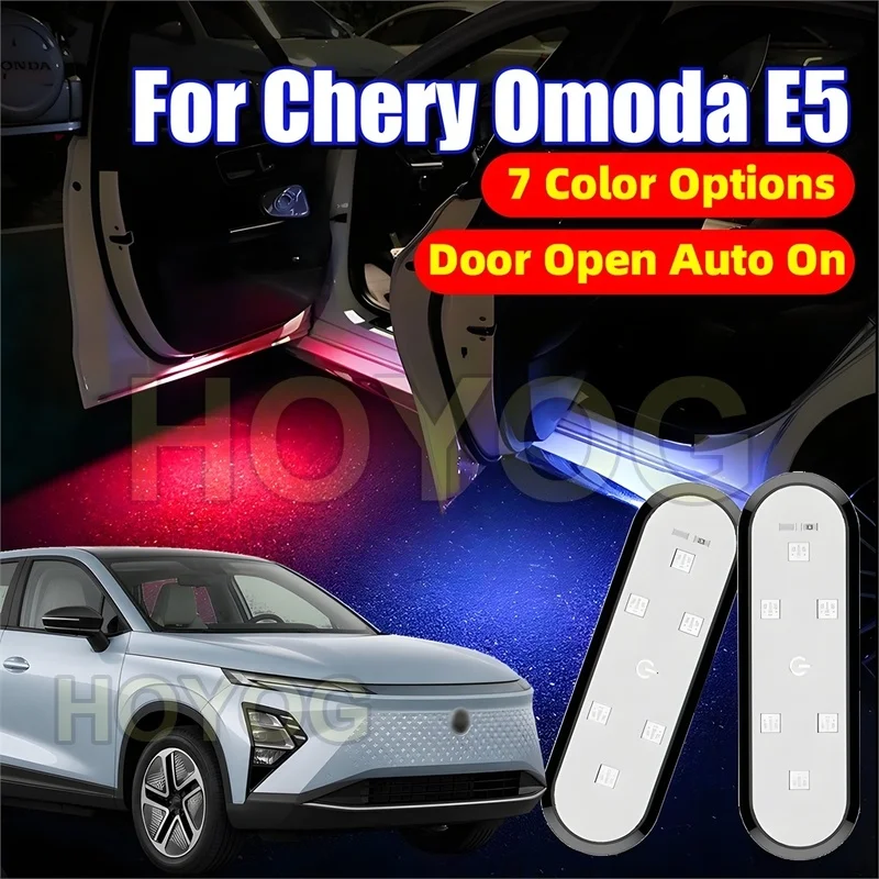 Fit for Chery Omoda E5 2023-2026 USB Rechargeable Wireless 6-LED Car Door Warning Light with a Magnetic Sensor