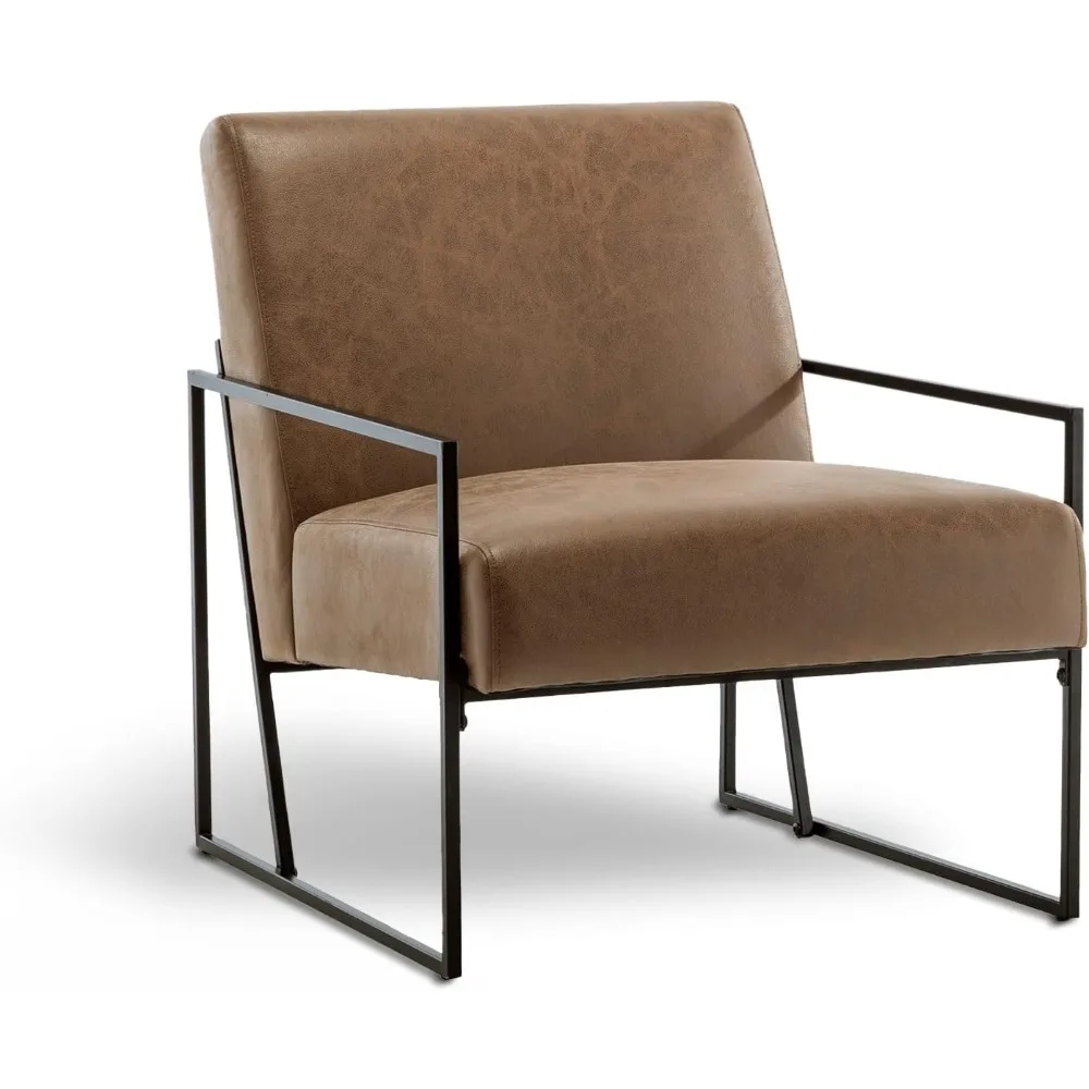 Slant Armchair with Layered Foam and Metal Frame - Premium High Density Soft Cushion for Supreme Comfort - Easy Assembly