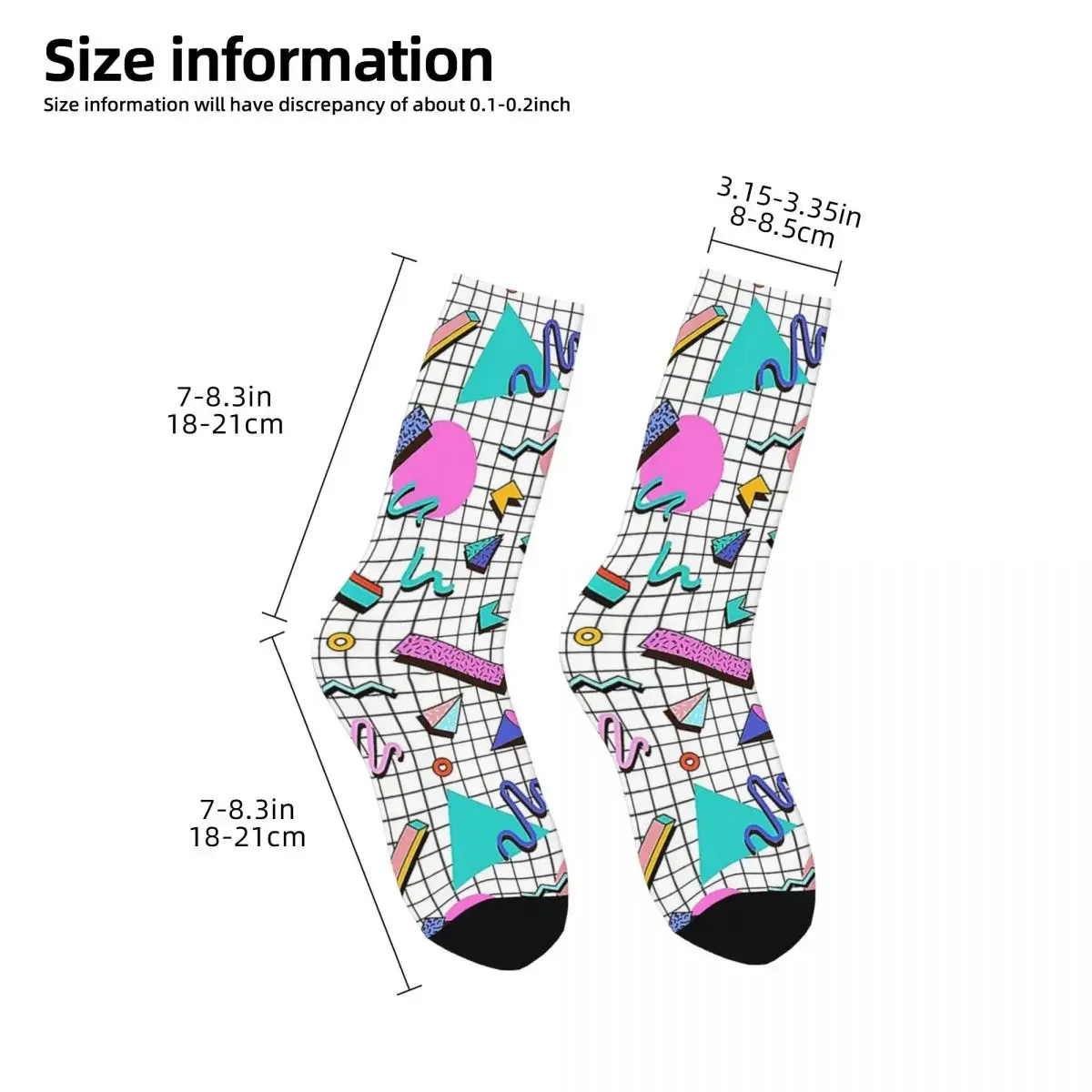 Funky 80s Eighties Memphis Pattern Design Socks High Quality Stockings All Season Long Socks for Man's Woman's Birthday Present